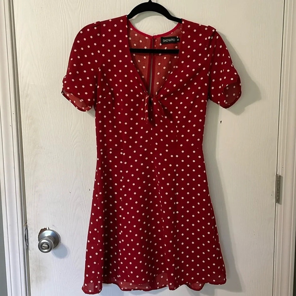 Showpo. Dresses & Skirts - Showpo vintage midi dress red polkadot size 10